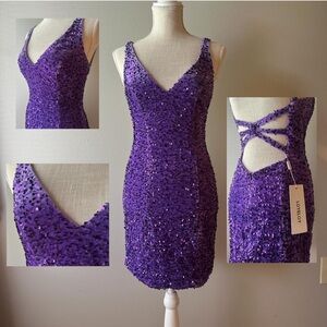 Loyeloy Purple Sequin Bodycon Dress Pending